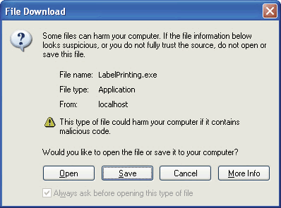 Installing the LabelPrinter Application
